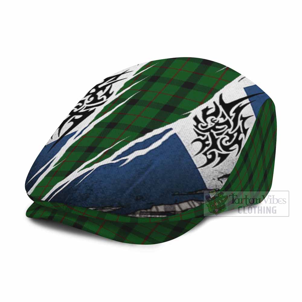 Kincaid Tartan Flat Cap, Jeff Cap Scotland Flag Ripped Tribal Design