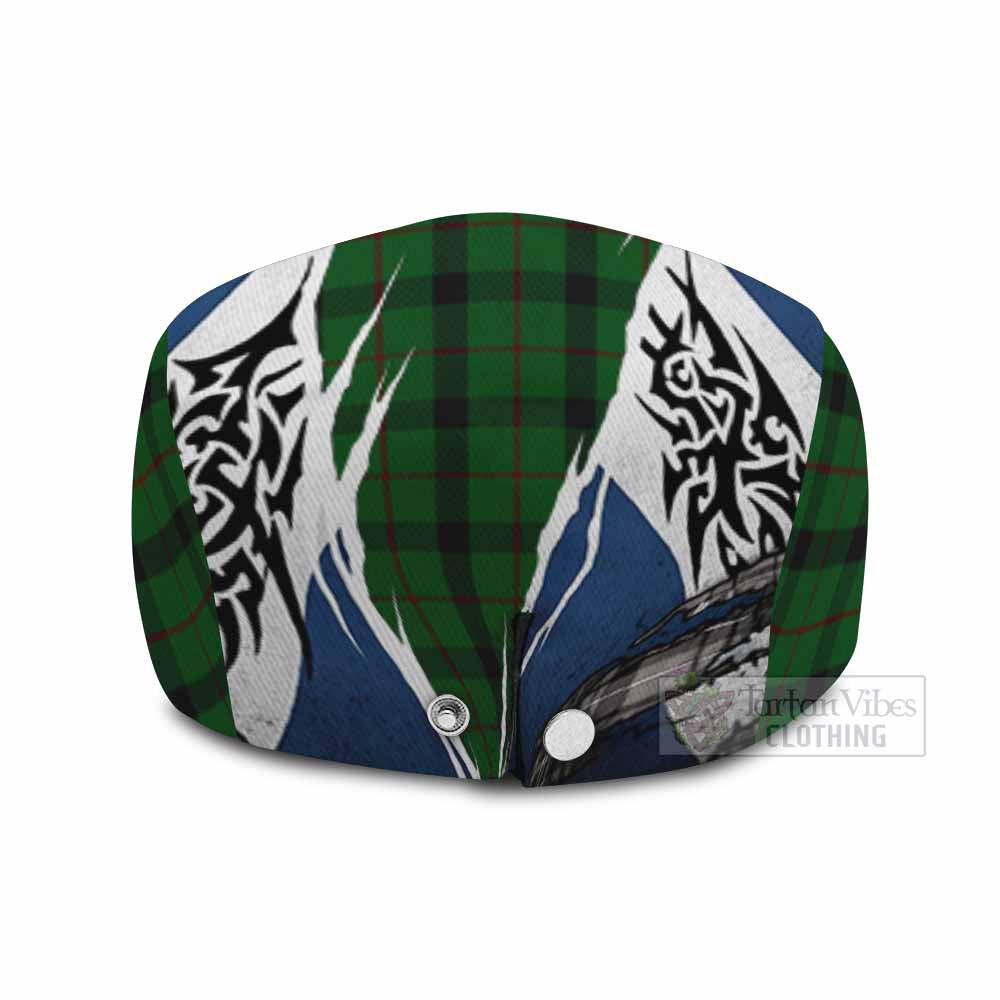 Kincaid Tartan Flat Cap, Jeff Cap Scotland Flag Ripped Tribal Design