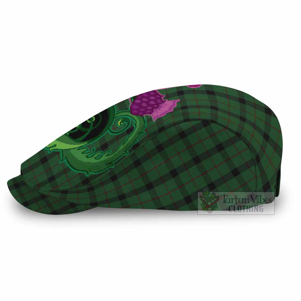 Kincaid Tartan Flat Cap, Jeff Cap Traditional Scottish Thistle