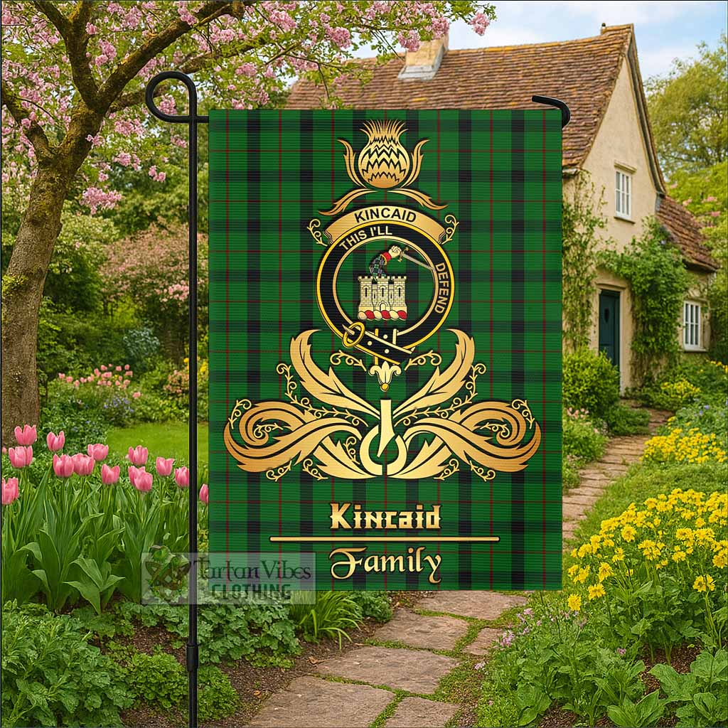 Kincaid Tartan Garden Flag with Highland Thistle Cherish Family Crest Style - Tartan Vibes Clothing