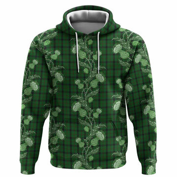 Kincaid Tartan Hoodie Seamless Scottish Thistle Flowers