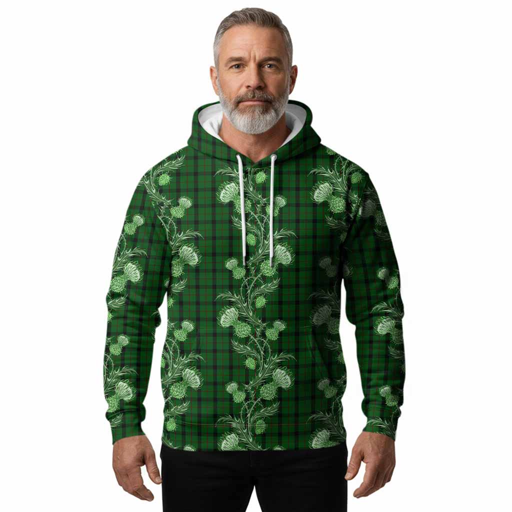 Kincaid Tartan Hoodie Seamless Scottish Thistle Flowers