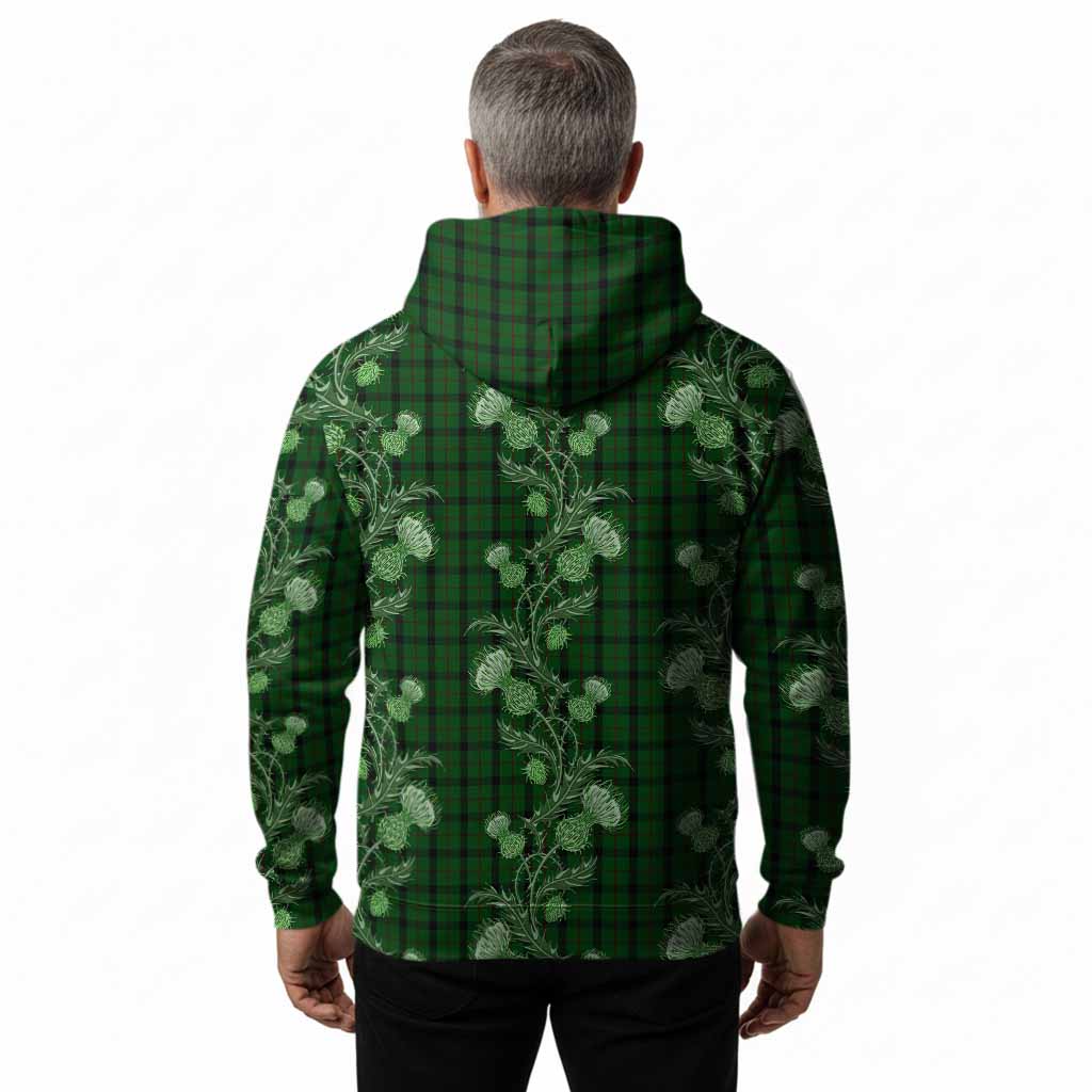 Kincaid Tartan Hoodie Seamless Scottish Thistle Flowers