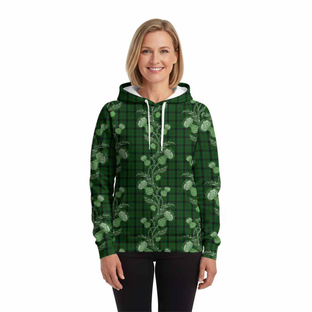 Kincaid Tartan Hoodie Seamless Scottish Thistle Flowers