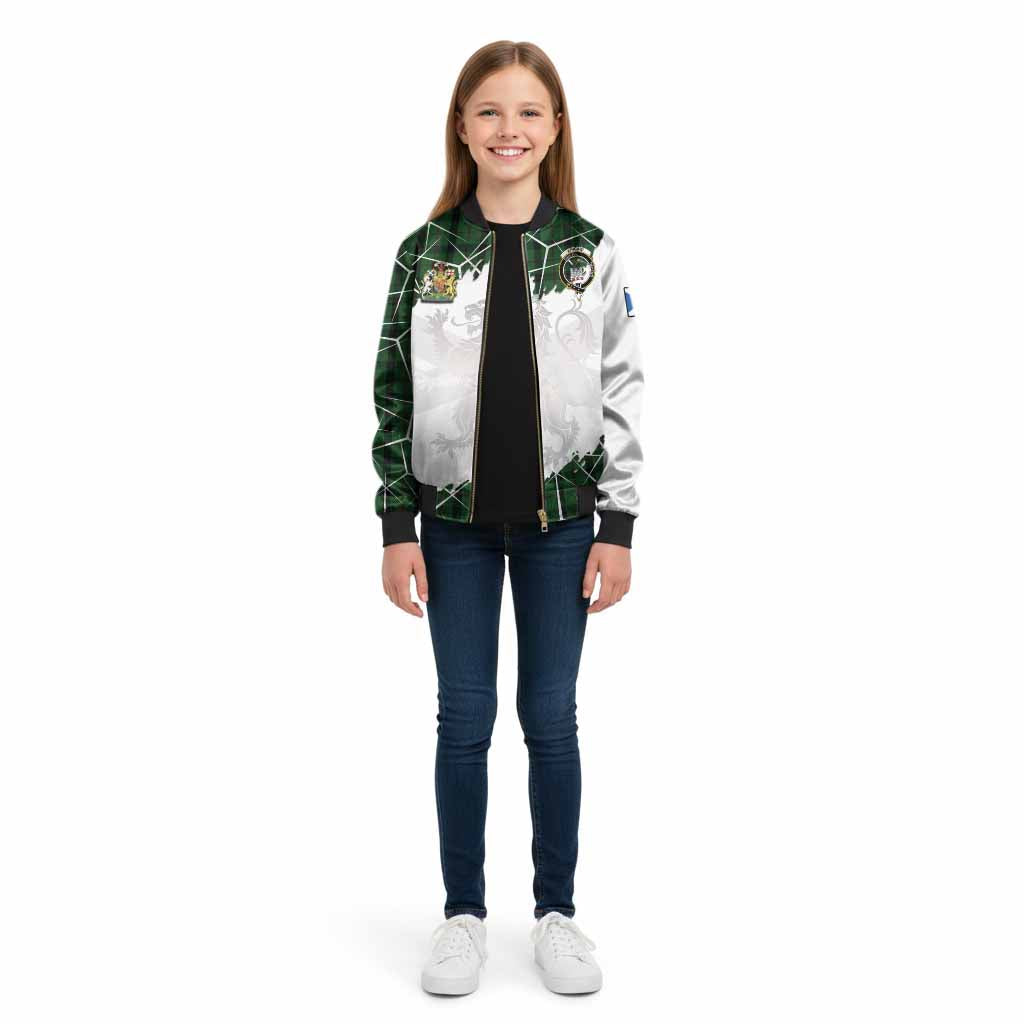 Kincaid Tartan Kid Bomber Jacket with Family Crest and Lion Rampant Grunge Style
