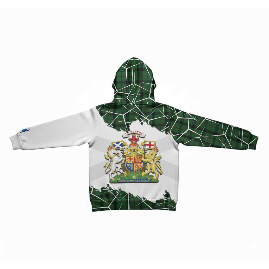 Kincaid Tartan Kid Hoodie with Family Crest and Lion Rampant Grunge Style