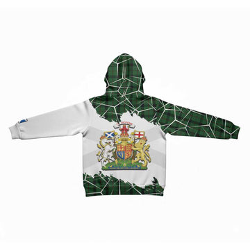 Kincaid Tartan Kid Hoodie with Family Crest and Lion Rampant Grunge Style
