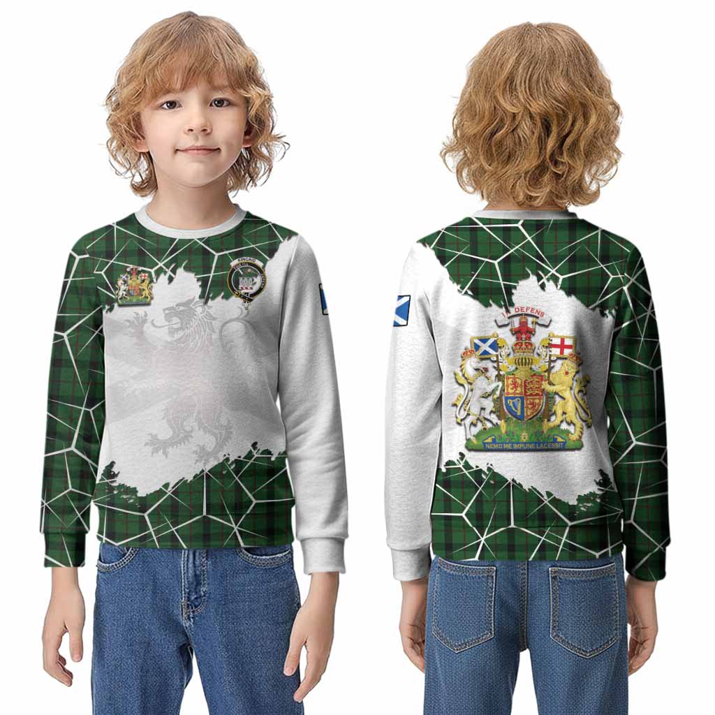 Kincaid Tartan Kid Knitted Sweatshirt with Family Crest and Lion Rampant Grunge Style