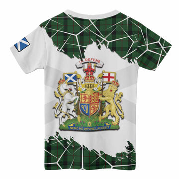 Kincaid Tartan Kid T-shirt with Family Crest and Lion Rampant Grunge Style