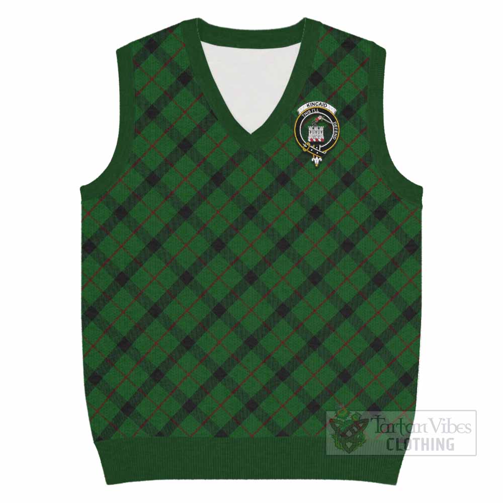 Kincaid Tartan Knitted V-Neck Vest with Family Crest Cross Style