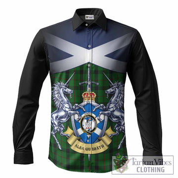 Kincaid Tartan Long Sleeve Button Shirts Alba Gu Brath Unicorn Crest