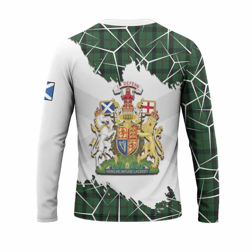 Kincaid Tartan Long Sleeve T-Shirt with Family Crest and Lion Rampant Grunge Style