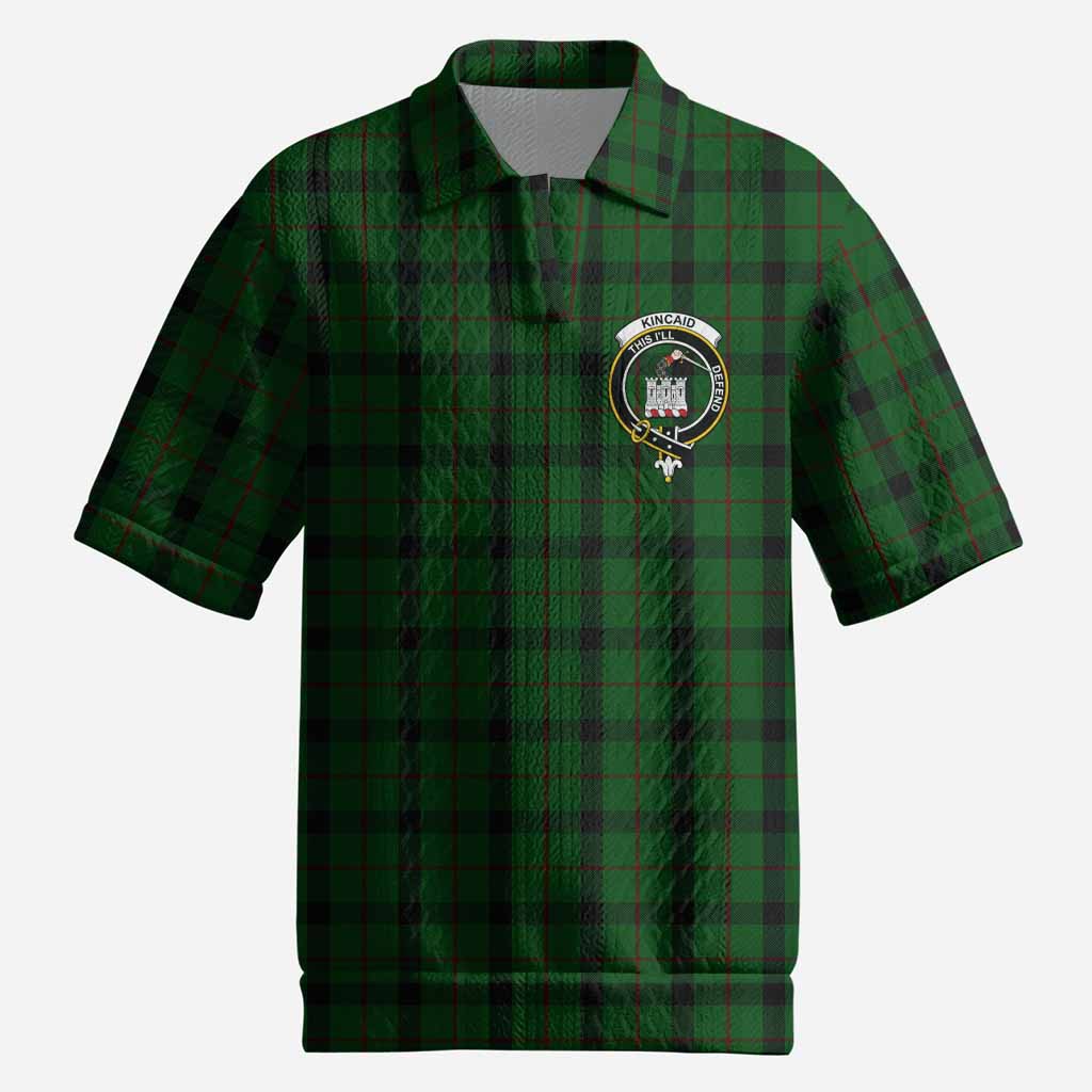 Kincaid Tartan Men’s Polo Sweater Top with Family Crest