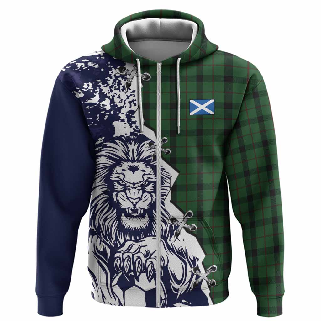 Kincaid Tartan Scottish Hoodie Angry Lion With Soccer Ball Style