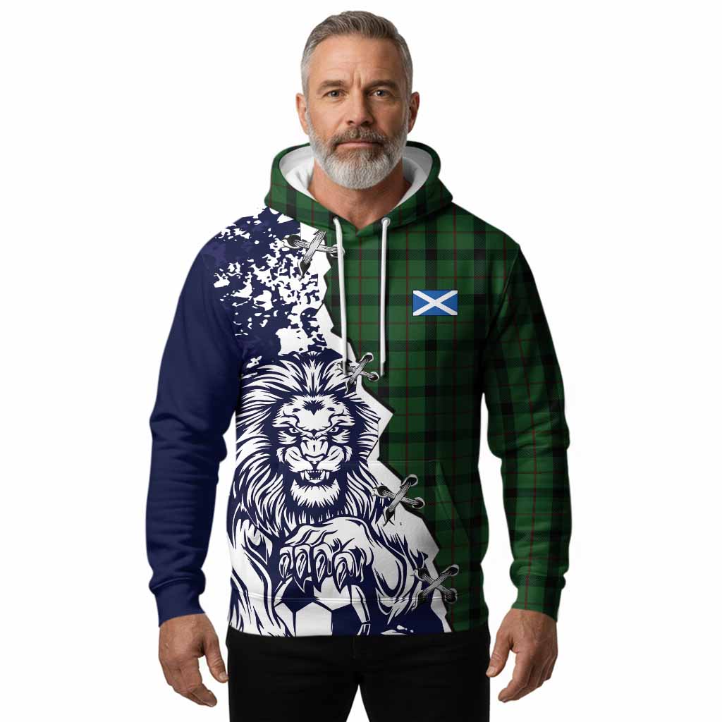Kincaid Tartan Scottish Hoodie Angry Lion With Soccer Ball Style