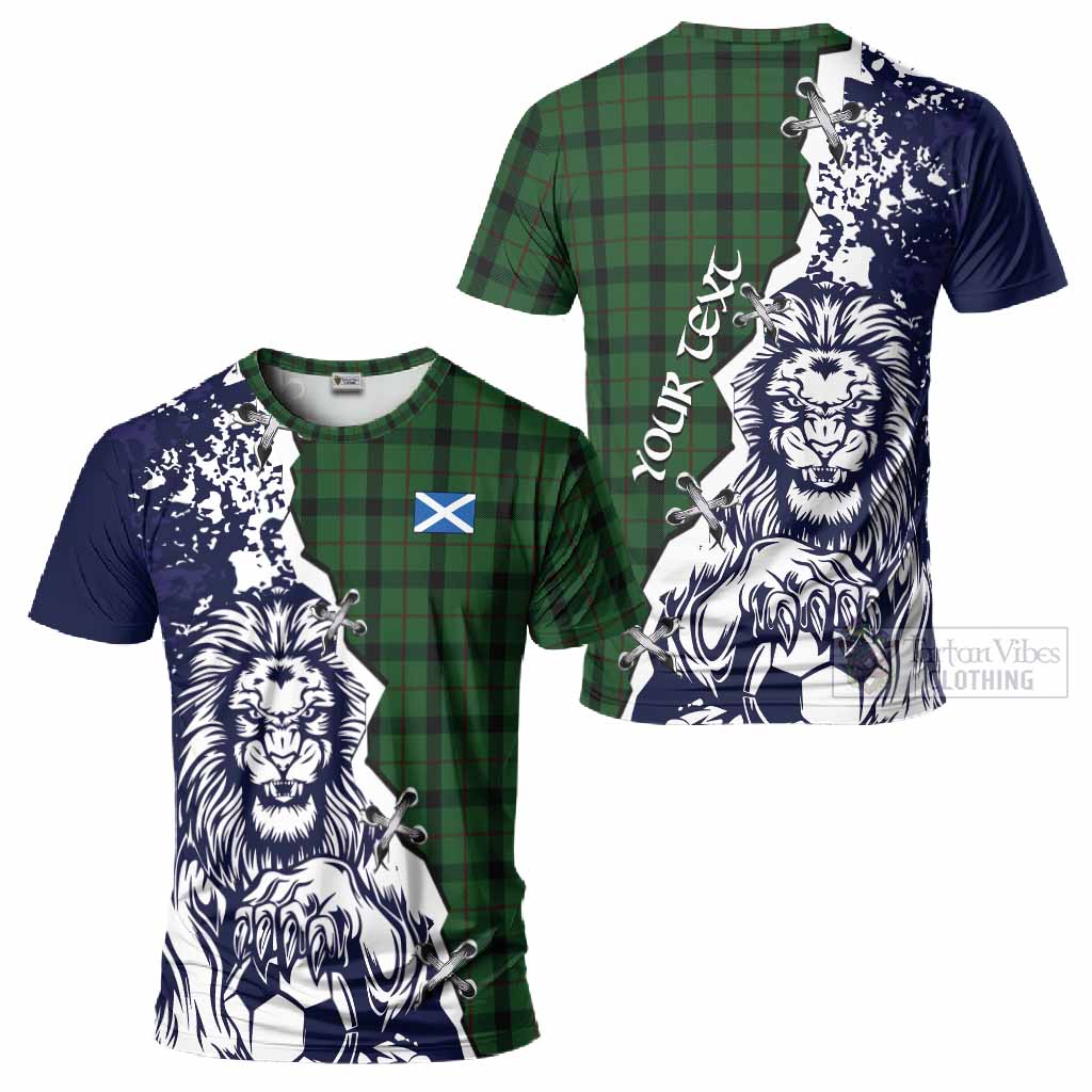 Kincaid Tartan Scottish T-Shirt Angry Lion With Soccer Ball Style