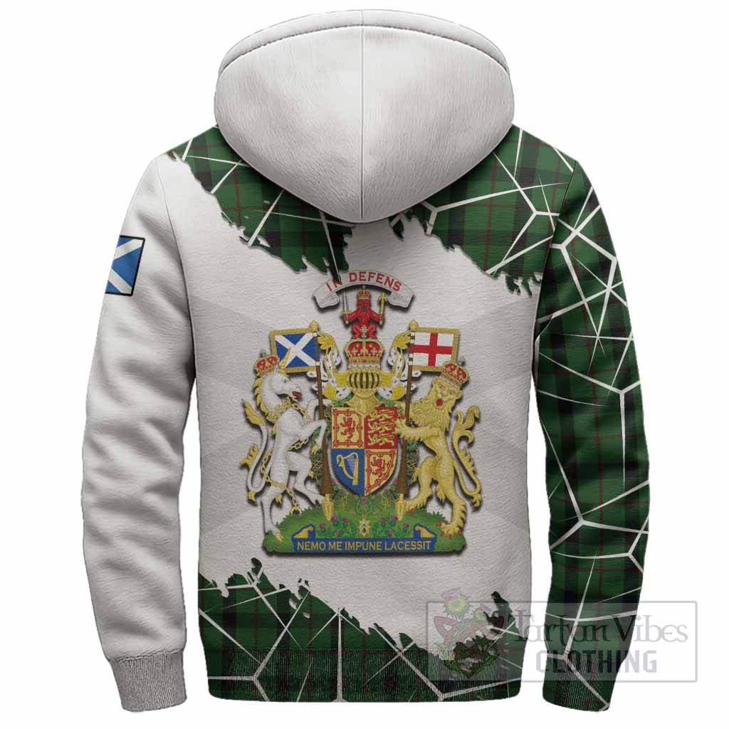 Kincaid Tartan Sherpa Hoodie with Family Crest and Lion Rampant Grunge Style