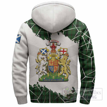 Kincaid Tartan Sherpa Hoodie with Family Crest and Lion Rampant Grunge Style