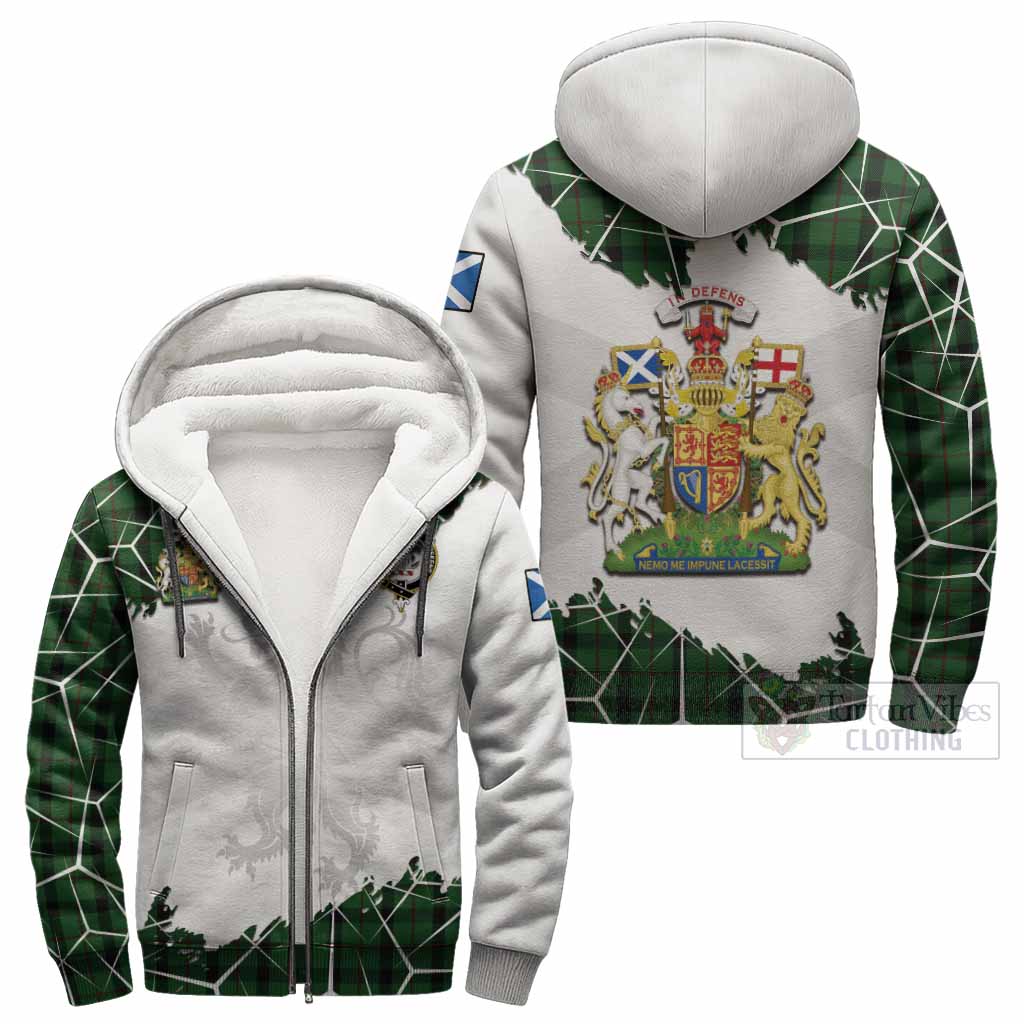 Kincaid Tartan Sherpa Hoodie with Family Crest and Lion Rampant Grunge Style