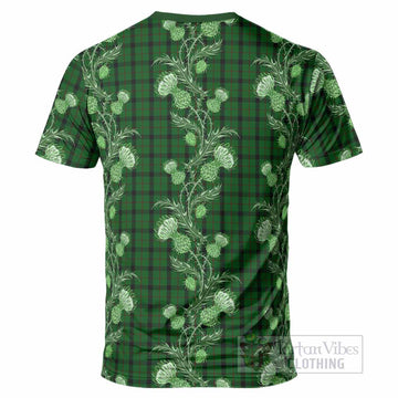 Kincaid Tartan T-Shirt Seamless Scottish Thistle Flowers