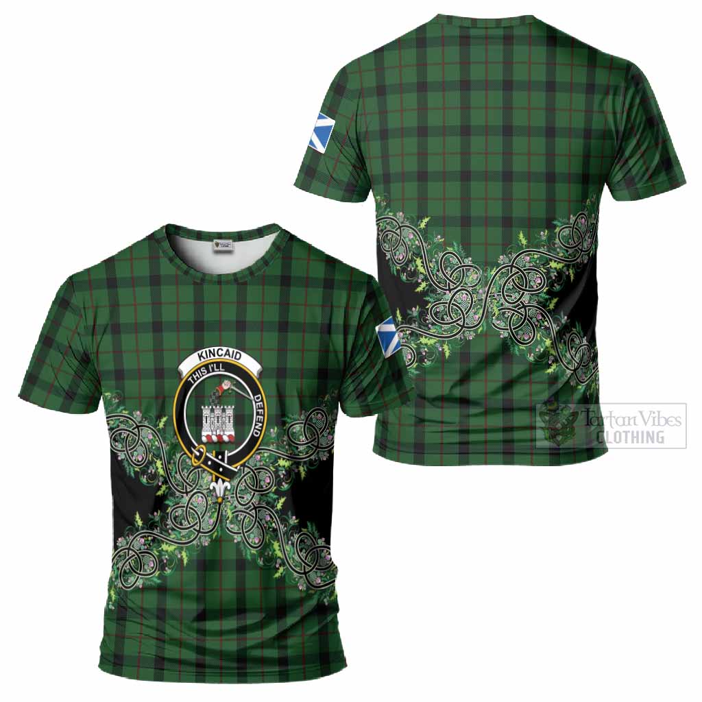 Kincaid Tartan T-Shirt Thistle Scottish Spirit