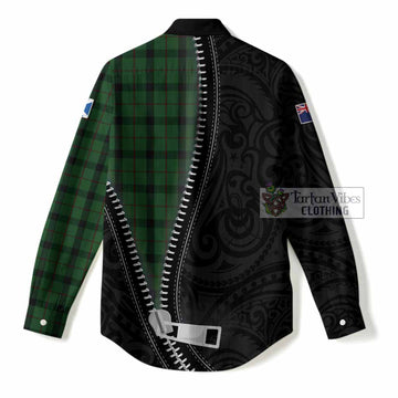 Kincaid Tartan Women Casual Shirt New Zealand Pattern Unique Zipper Stylized