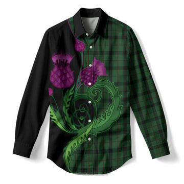 Kincaid Tartan Women Casual Shirt Traditional Scottish Thistle
