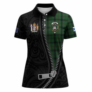 Kincaid Tartan Women Polo Shirt New Zealand Pattern Unique Zipper Stylized