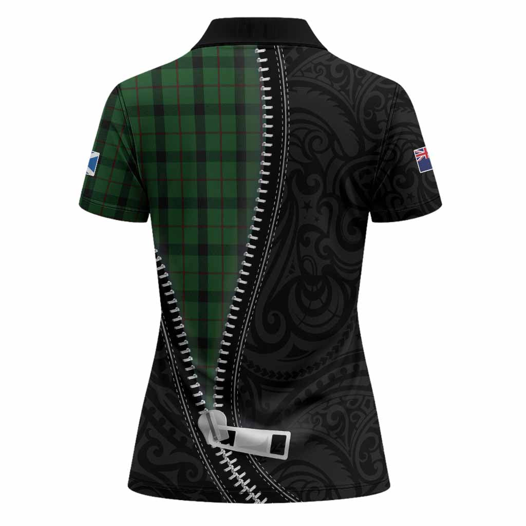 Kincaid Tartan Women Polo Shirt New Zealand Pattern Unique Zipper Stylized