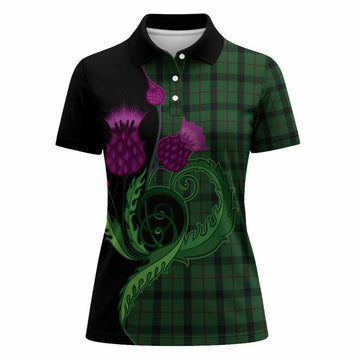 Kincaid Tartan Women Polo Shirt Traditional Scottish Thistle