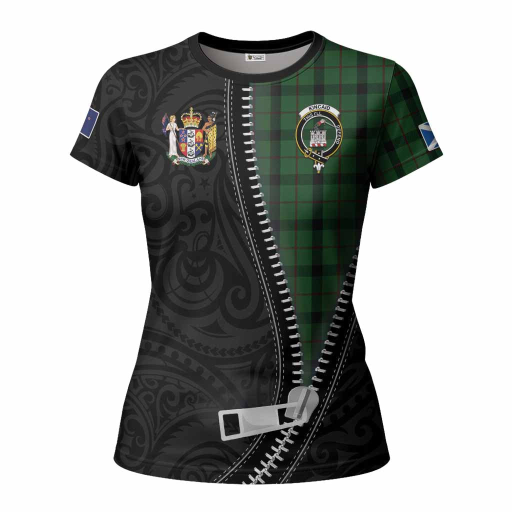 Kincaid Tartan Women T shirt New Zealand Pattern Unique Zipper Stylized