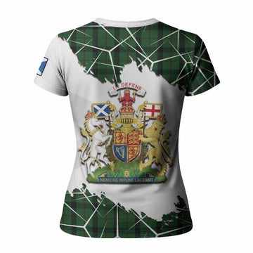 Kincaid Tartan Women T shirt with Family Crest and Lion Rampant Grunge Style