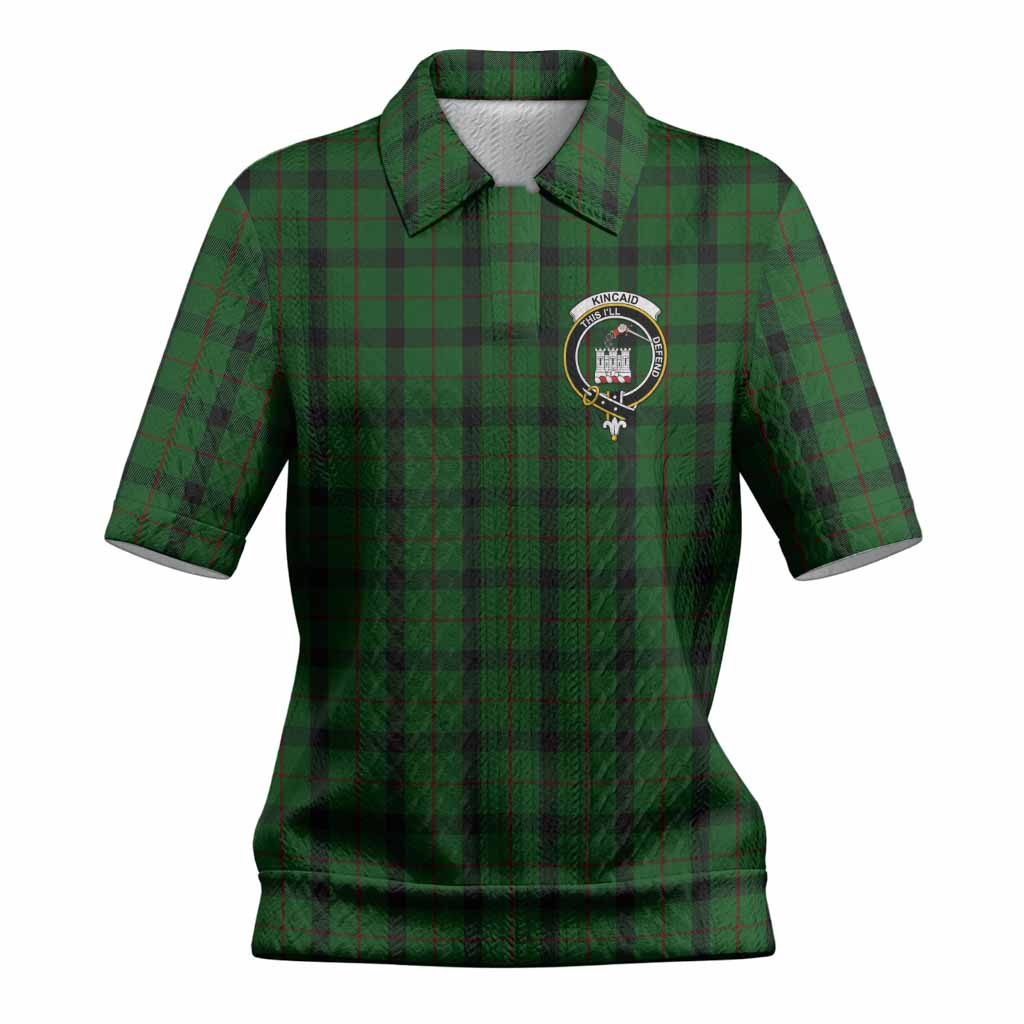 Kincaid Tartan Women’s Polo Sweater Top with Family Crest