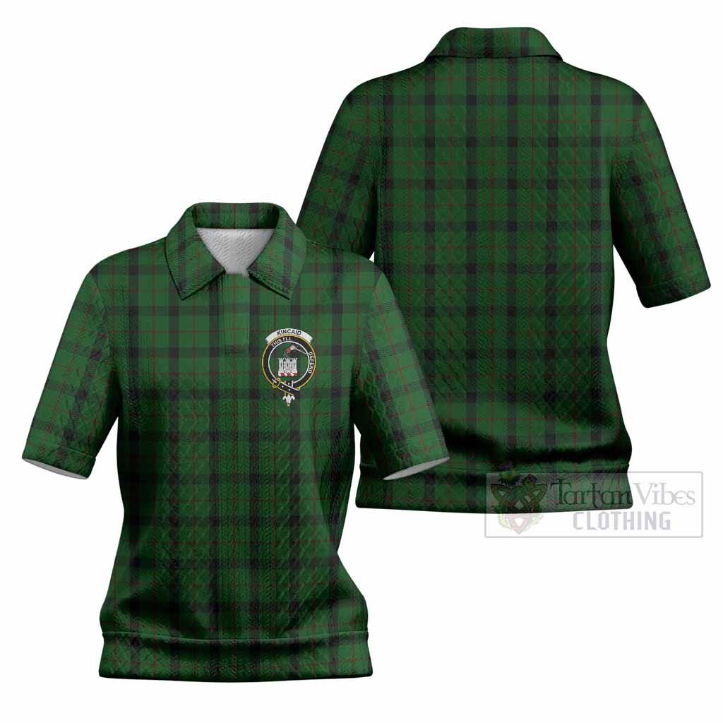 Kincaid Tartan Women’s Polo Sweater Top with Family Crest
