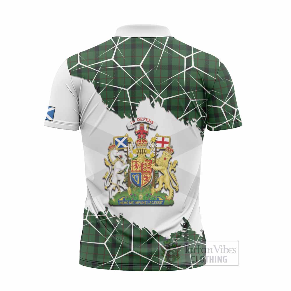 Kincaid Tartan Zipper Polo Shirt with Family Crest and Lion Rampant Grunge Style