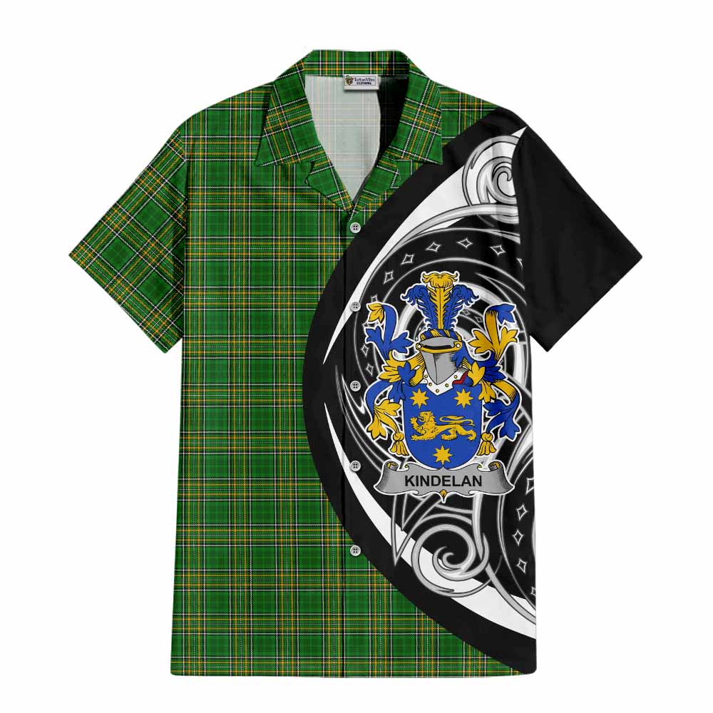 Tartan Vibes Clothing Kindelan Irish Clan Short Sleeve Button Shirt Celtic Circle Style