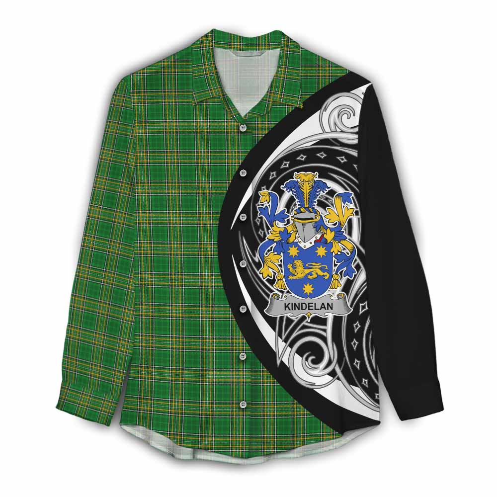 Tartan Vibes Clothing Kindelan Irish Clan Women's Casual Shirt Celtic Circle Style