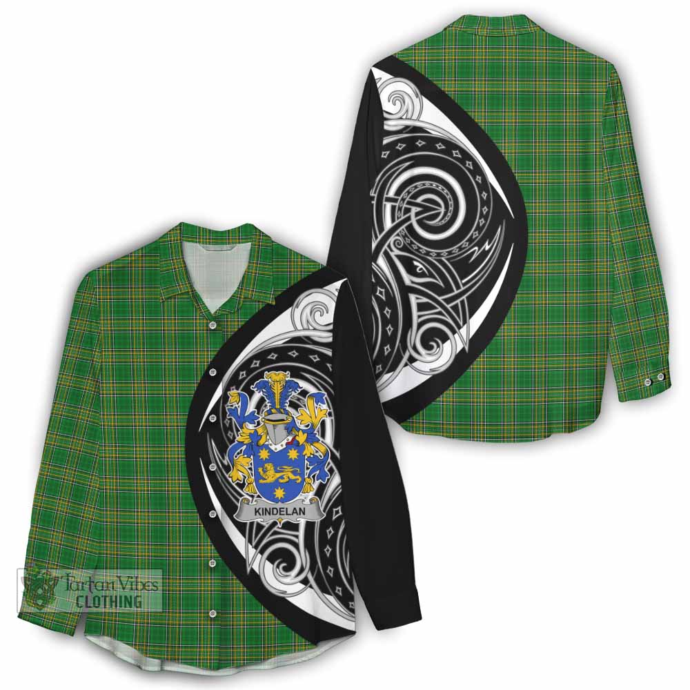 Tartan Vibes Clothing Kindelan Irish Clan Women's Casual Shirt Celtic Circle Style