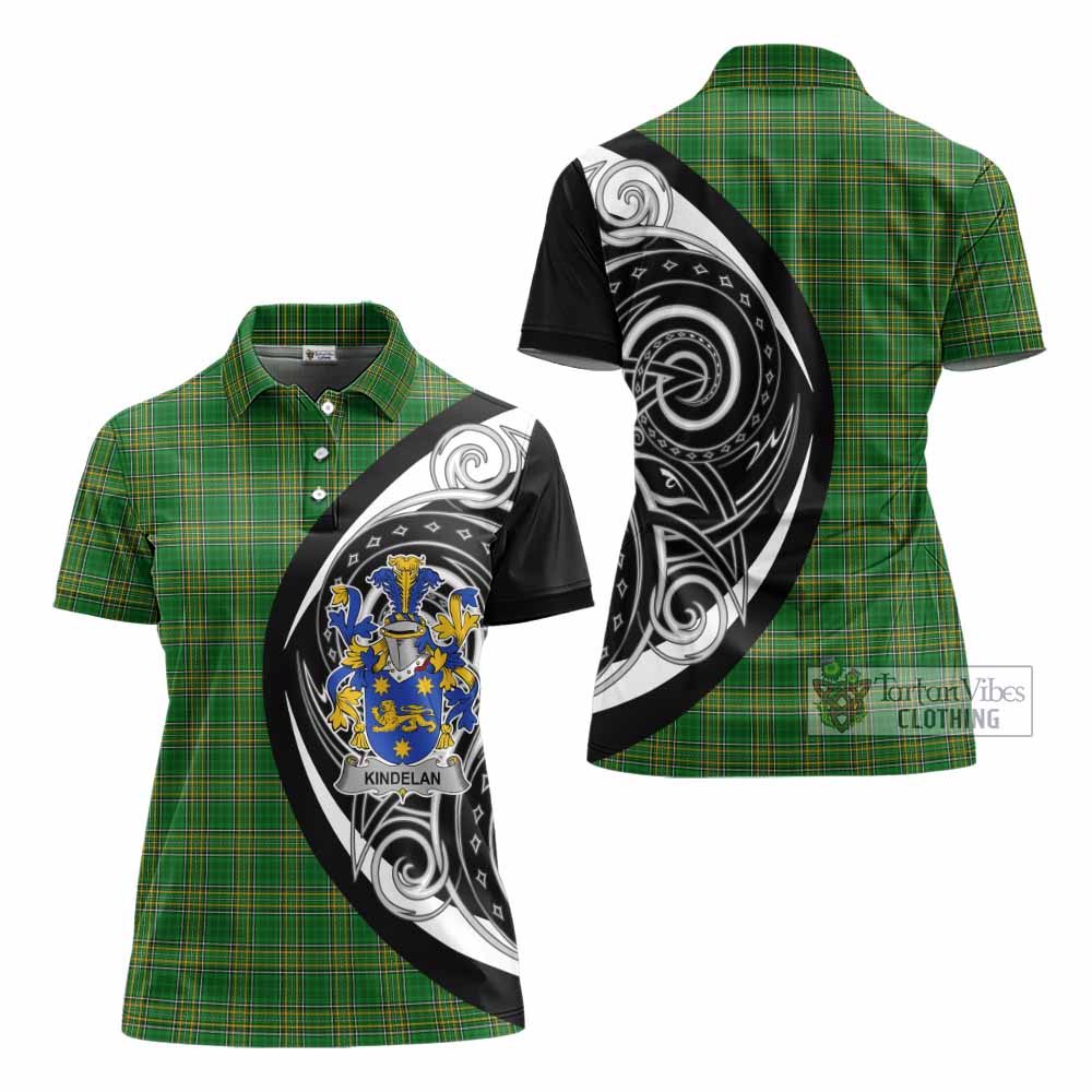 Tartan Vibes Clothing Kindelan Irish Clan Women's Polo Shirt Celtic Circle Style