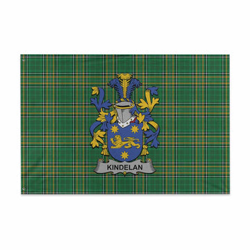 Kindelan Irish Clan Tartan House Flag with Coat of Arms