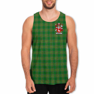 Tartan Vibes Clothing Kinealy Irish Clan Tartan Men's Tank Top with Coat of Arms