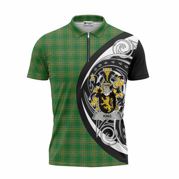 King Irish Clan Zipper Polo Shirt Celtic Circle Style Unisex - Tartan Vibes Clothing