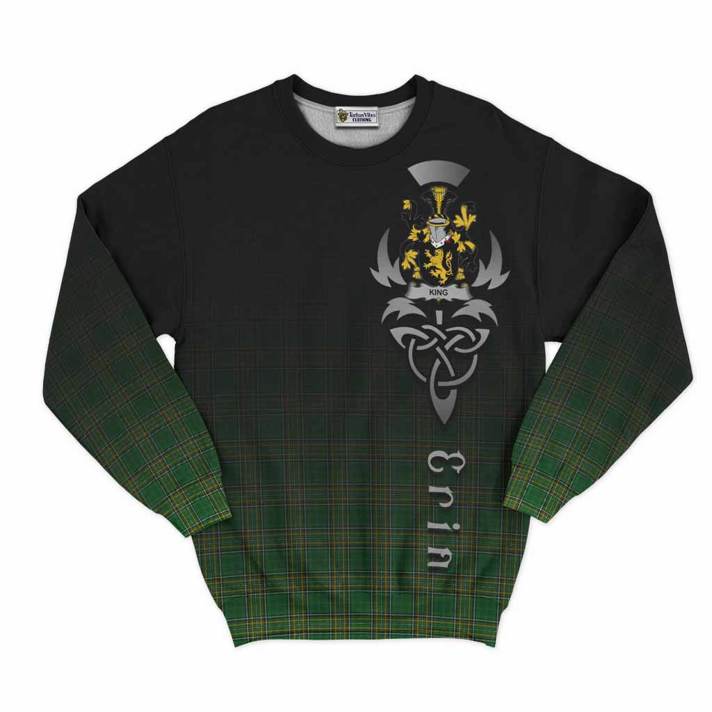 King Irish Clan Sweatshirt with Coat of Arms Erin Go Bragh Celtic Inspired Unisex - Tartan Vibes Clothing