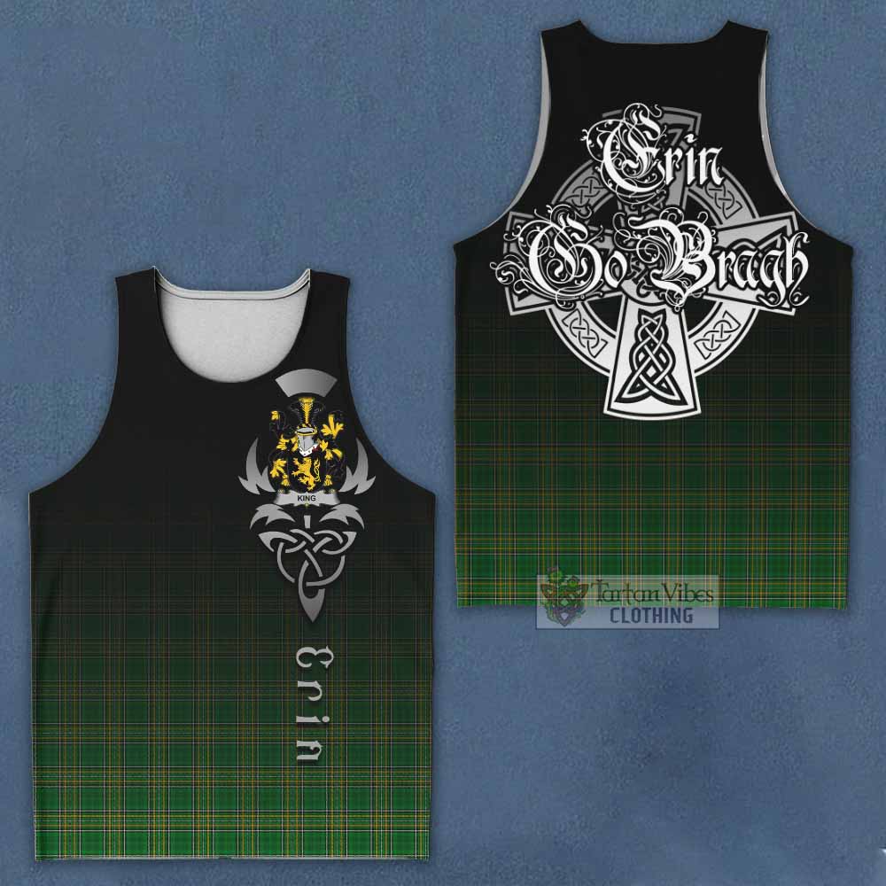 Tartan Vibes Clothing King Irish Clan Men's Tank Top with Coat of Arms Erin Go Bragh Celtic Inspired