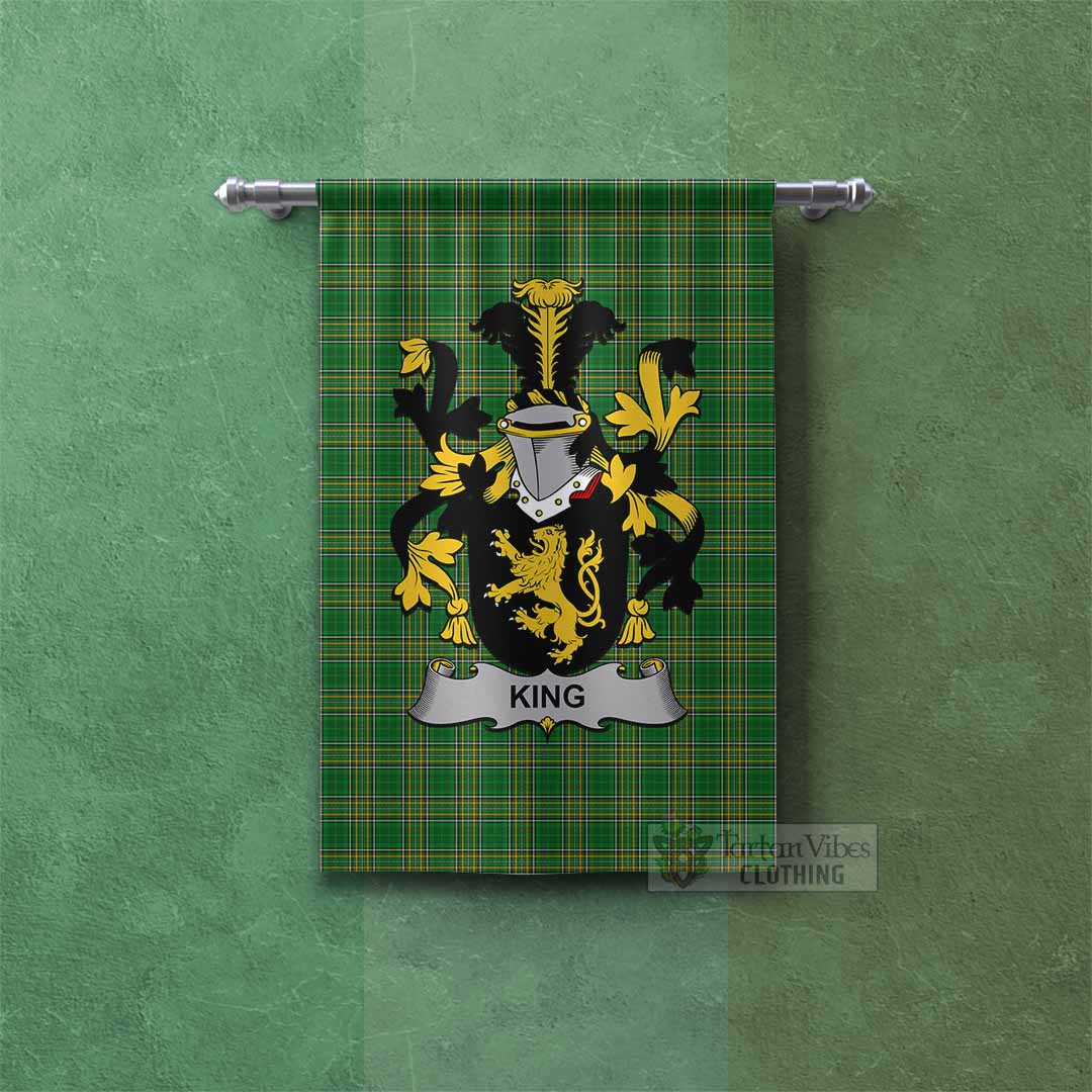 Tartan Vibes Clothing King Irish Clan Tartan Gonfalon, Tartan Banner with Coat of Arms