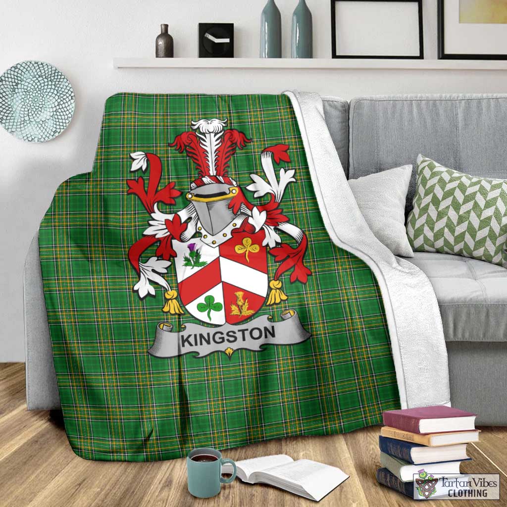 Kingston Irish Clan Tartan Blanket with Coat of Arms - Tartan Vibes Clothing