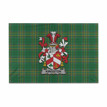 Kingston Irish Clan Tartan House Flag with Coat of Arms