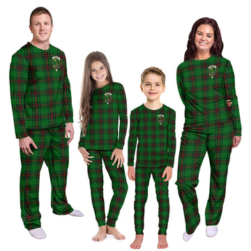 Kinloch Tartan Pajamas Family Set with Family Crest Kid - Tartan Vibes Clothing