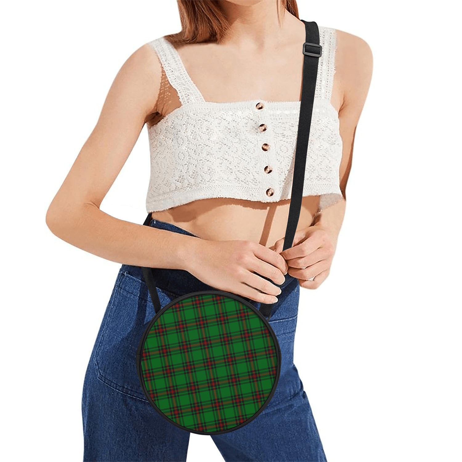 Kinloch Tartan Round Satchel Bags One Size 9*9*2.7 inch - Tartan Vibes Clothing