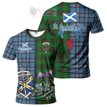 Kinloch Tartan T-Shirt Happy St. Andrew's Day Half Tartan Style Kid's Shirt - Tartan Vibes Clothing